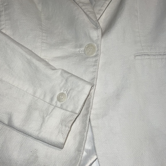 White linen single button blazer size 8 - Picture 7 of 8